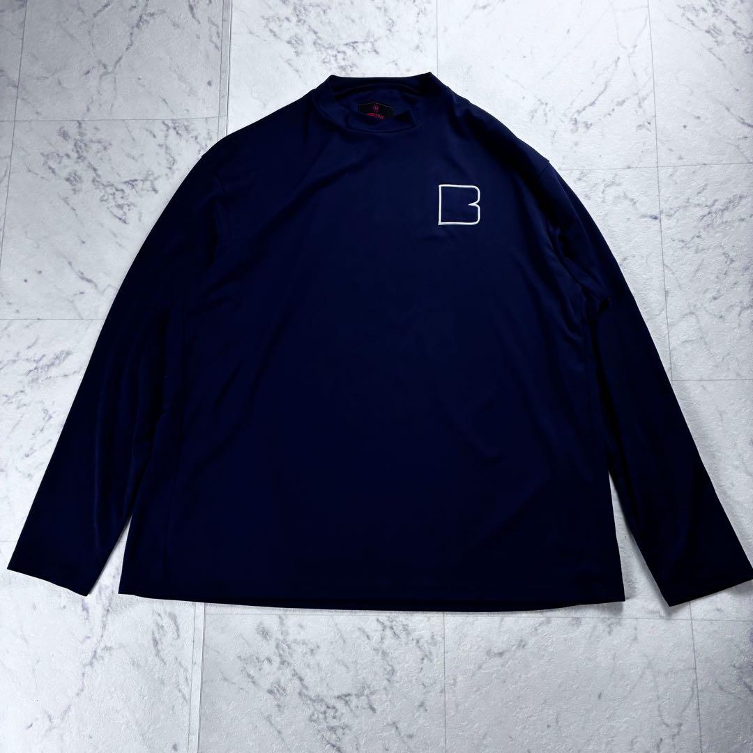 美品 ブリーフィング ゴルフ Bロゴ バックロゴ ハイネック ネイビー XL