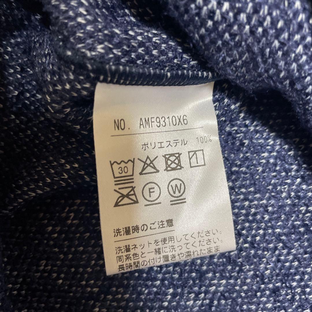 美品 and per se アンパスィ ネイビー 長袖ポロシャツ 総柄 M