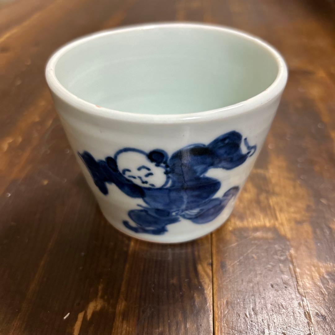 作家　陶芸作家　染付　手描き　そば猪口