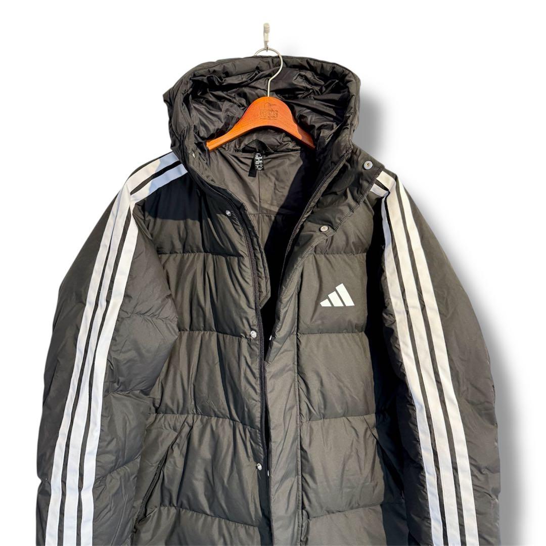 adidas 防寒ロングダウンコート 黒 Lサイズ