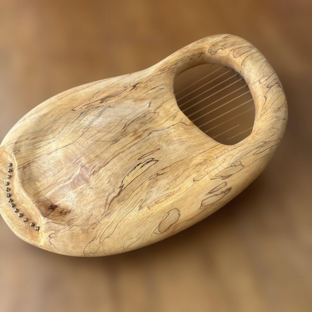 キンダーハープライヤー木製ハープ 13弦無垢手作り
