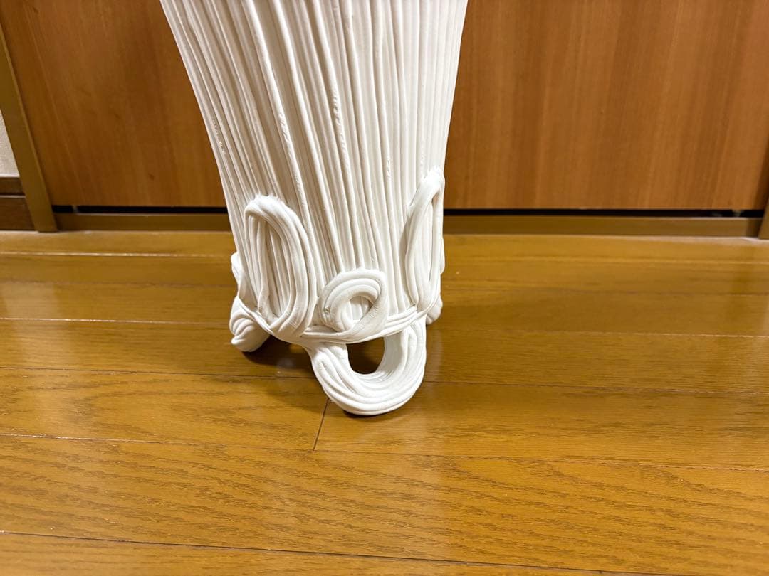 【新品未使用品　最終出品】紲鉢(綱木紋) らせん美　Sスリット　ホワイト