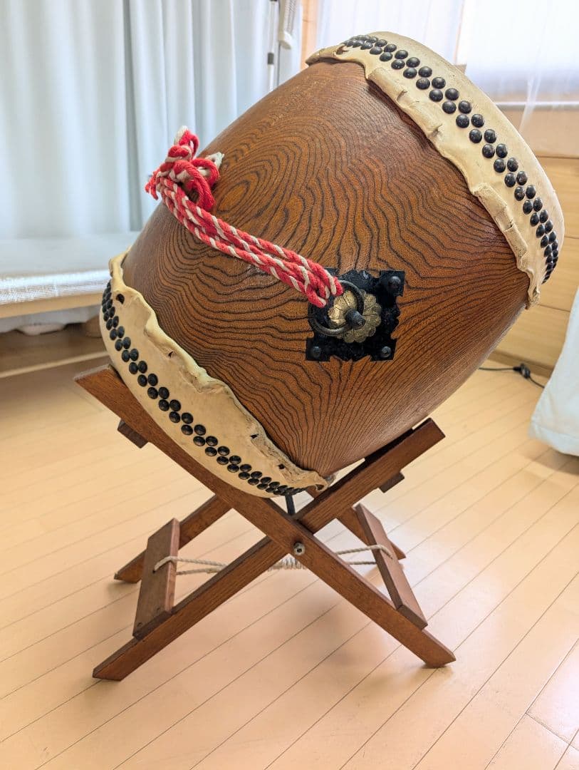 大型和太鼓 40センチ　木製スタンド付き 　引取り限定