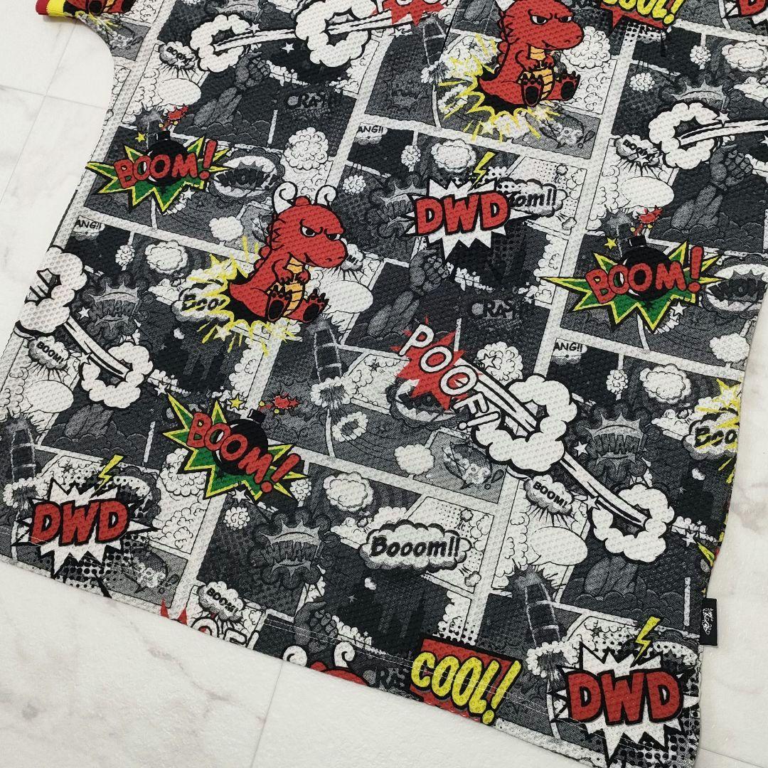 【美品】ダンスウィズドラゴン　シアサッカー半袖シャツ　チビドラアニメーション　4