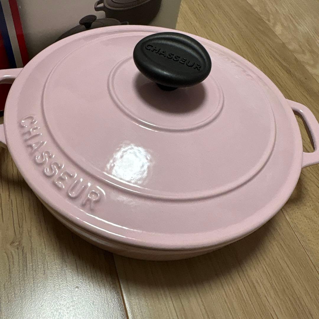 シャスール 鍋 20cm ピンク