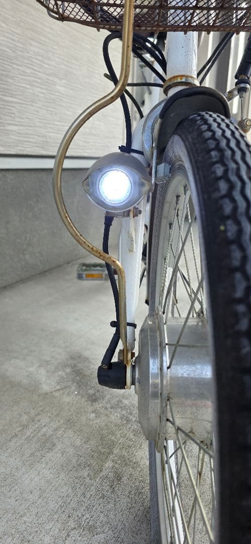 【引取希望:静岡県磐田】電動アシスト折り畳み式自転車 ホワイト 20インチ