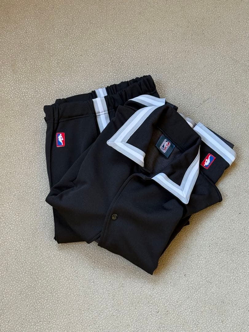 NBA ブラック トラックジャケットパンツ希少センタープレスフレア90s80s