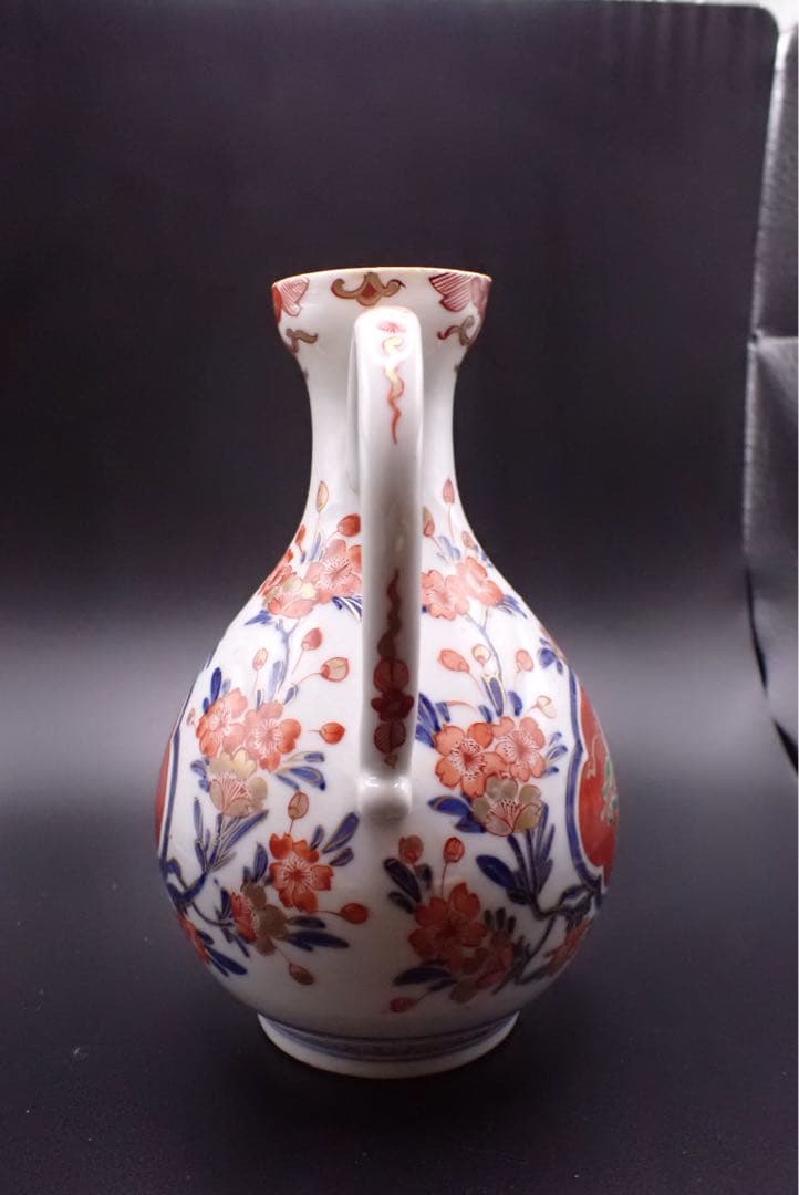 【優品】古伊万里 金彩赤絵 桜尽くしに隠れみの図 骨董品 アンティーク （青④）