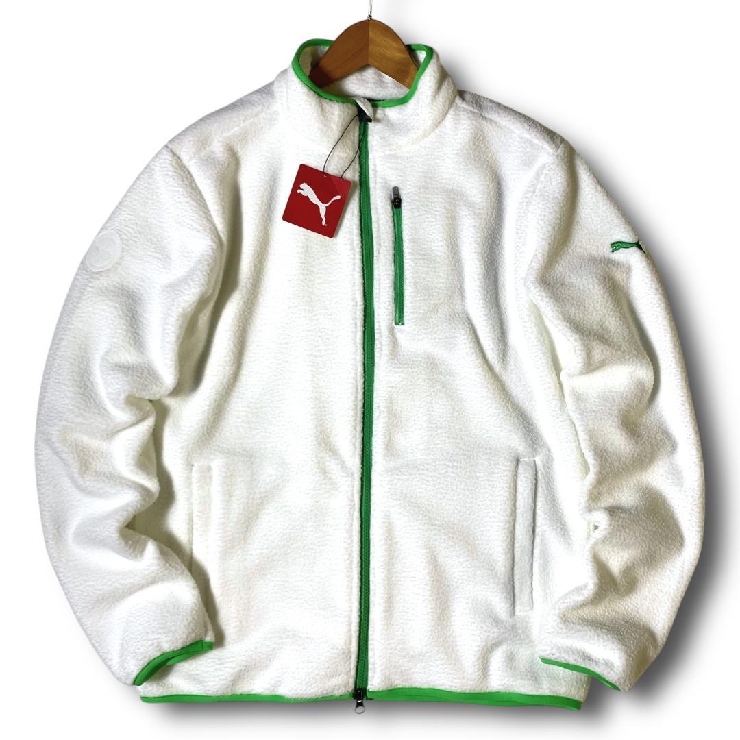 XL 新品 プーマ ゴルフ 定価1.4万 保温 防寒 フリース ジャケット 白