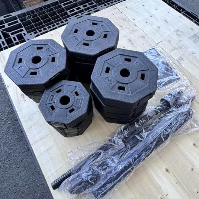 【オールブラック】20kg 2個セット バーベルにもなるダンベル (40kg)