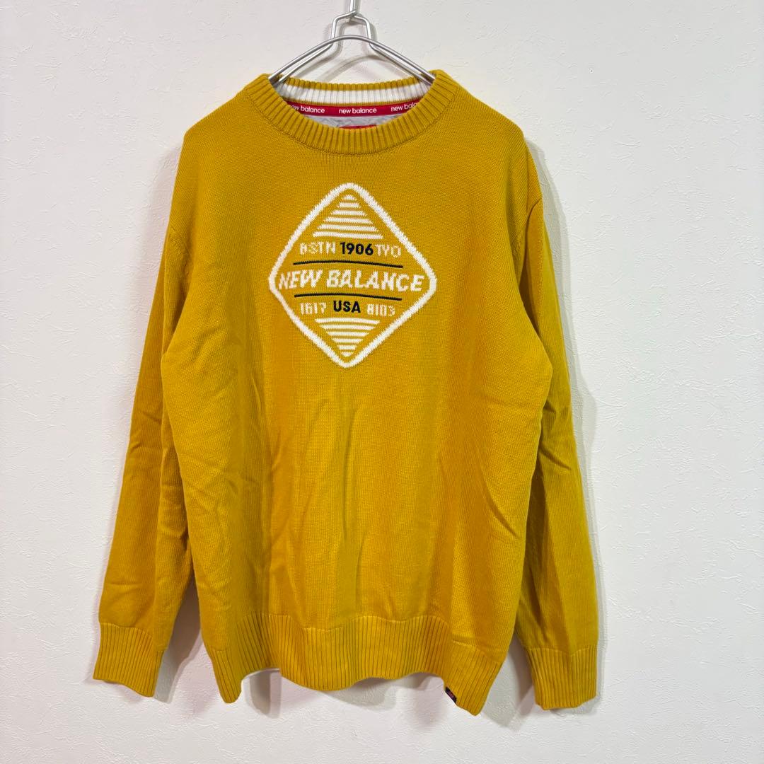 【new balance GOLF】美品　防風クルーネックセーター　ゴルフ　黄色