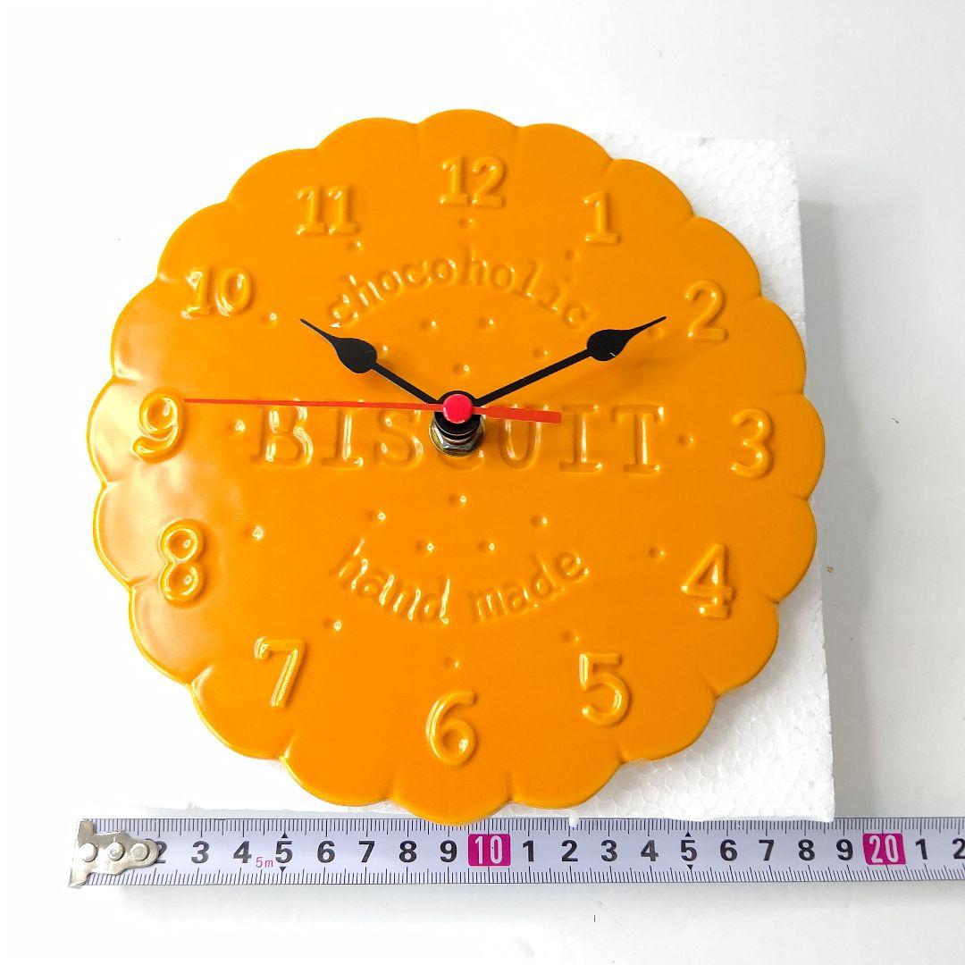 未使用　チョコホリック　ビスケット　ハンドメイド　陶器製　掛け時計　希少　レア