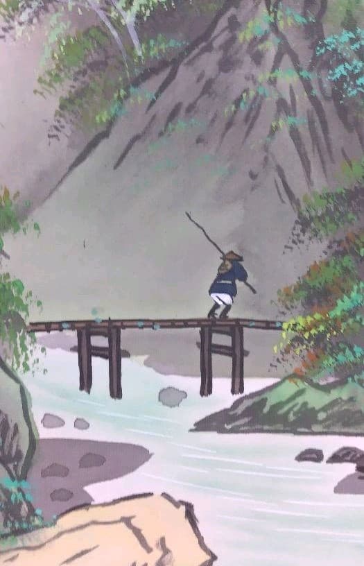 掛け軸　渓山峻峰　伊東大石
