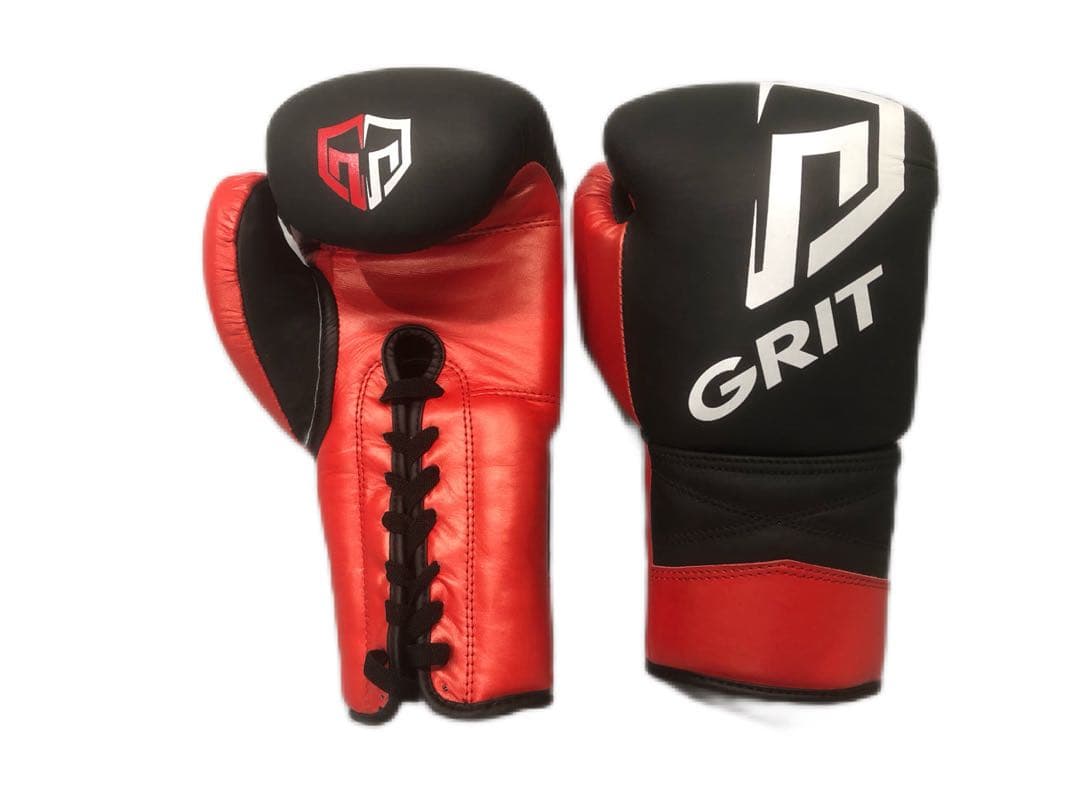 GRIT メタリック　ボクシンググローブ　レッド　紐式　Nexus公式グローブ