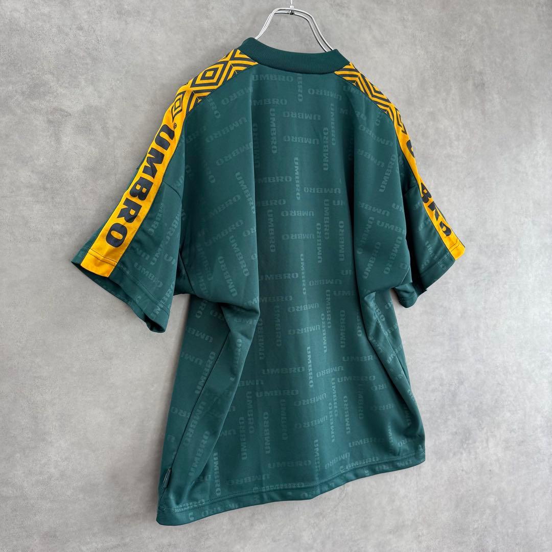 90s OLD UMBRO アンブロ ゲームシャツ グリーン×オレンジS〜M相当