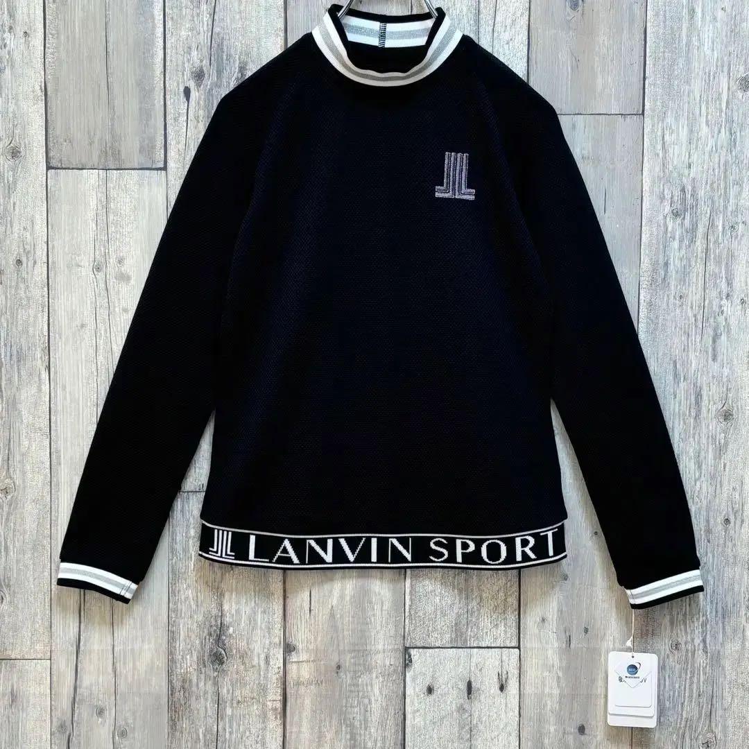 ランバンスポール　LANVINSPORT 長袖　モックネック　シャツ　ブラック