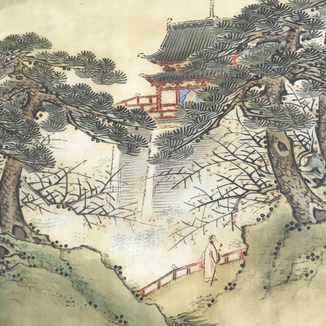 【真作】春木南汀/蓬菜山図/祝事山水図/掛軸☆宝船☆AB-563
