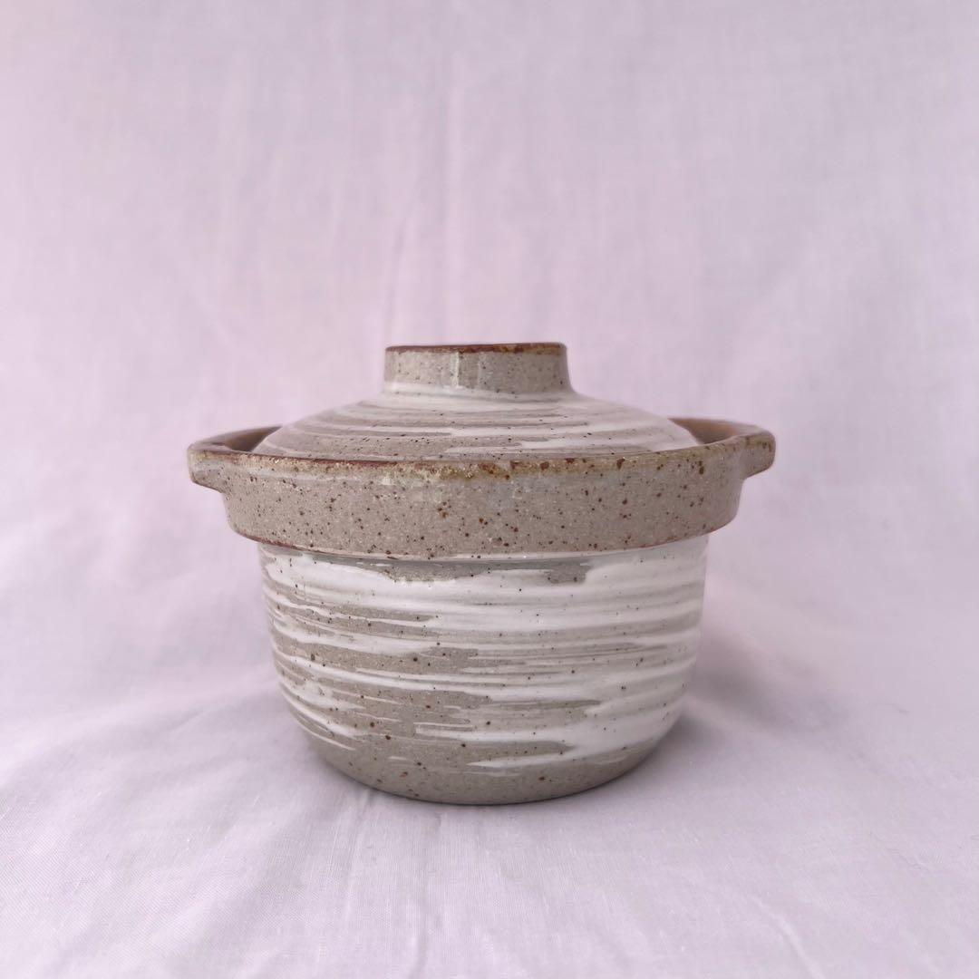 【未使用】❤️ミニ土鍋　茶碗蒸し　グラタン　器　陶器　蓋