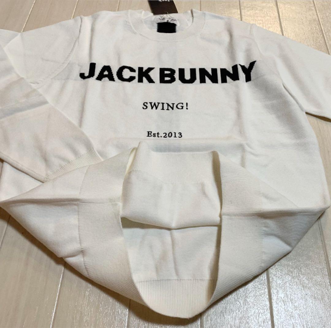 新品■19,800円【ジャックバニー】メンズ　セーター　5/L ゴルフウェア 白