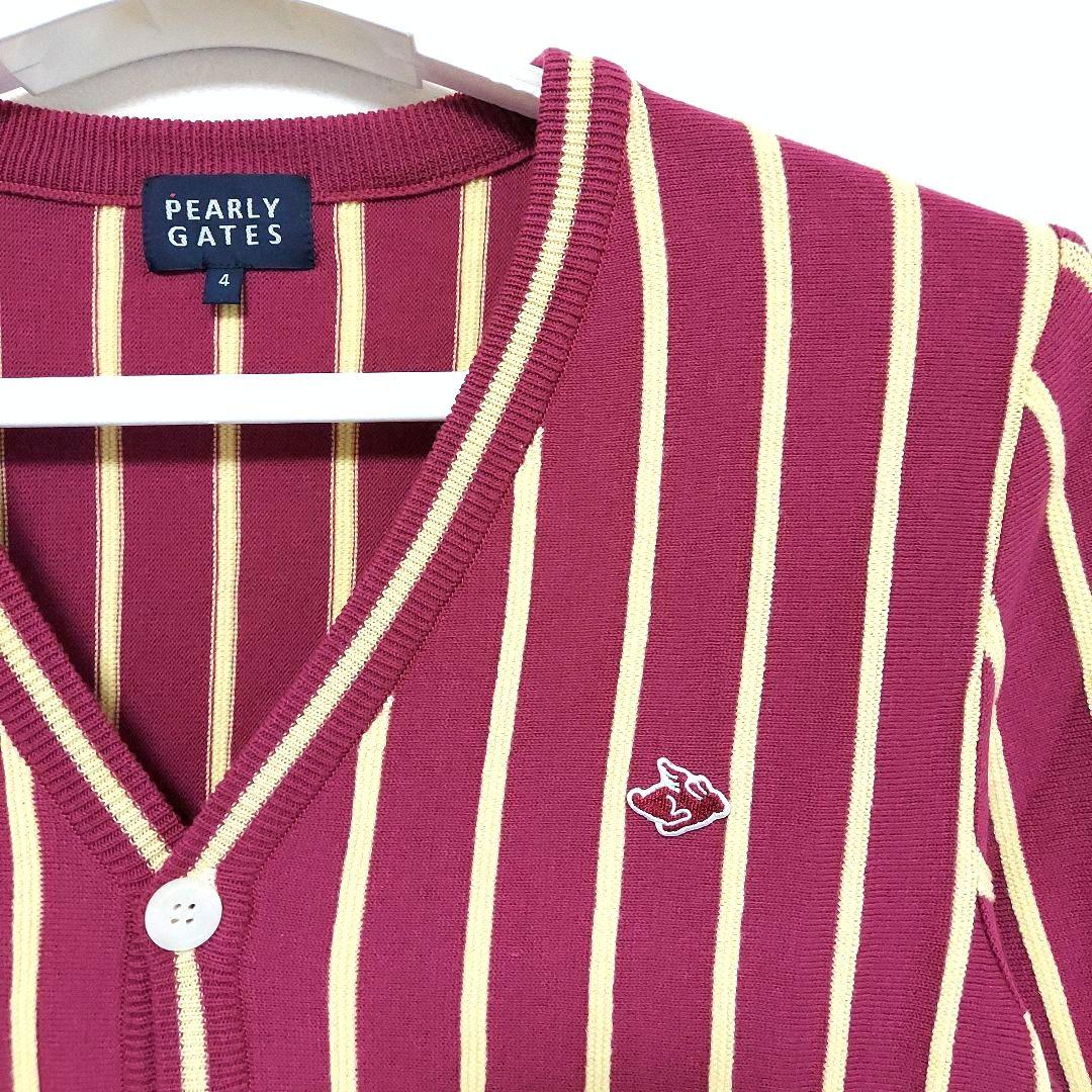 PEARLY GATES カーディガン ストライプ柄 ウサギワッペン GOLF