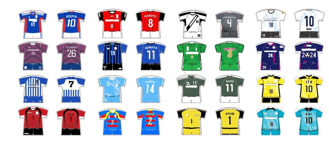 サッカー　キーホルダー　１８個セット