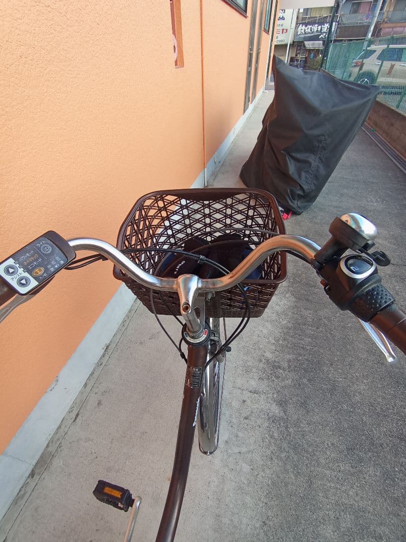 電動アシスト自転車 ブラウン 前後バスケット付き