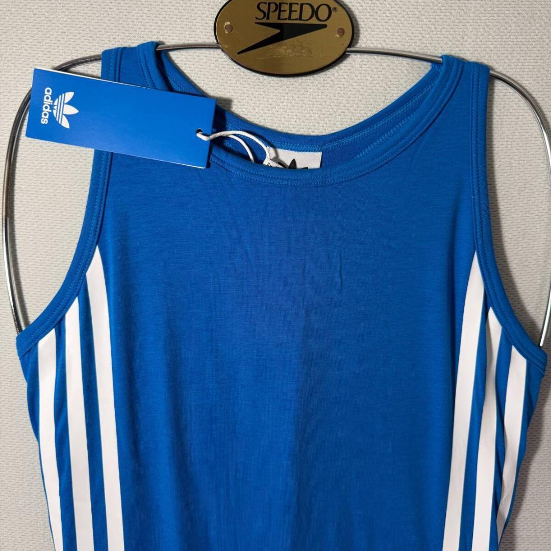 adidas ボディスーツ レオタード コットン Blue 海外XL