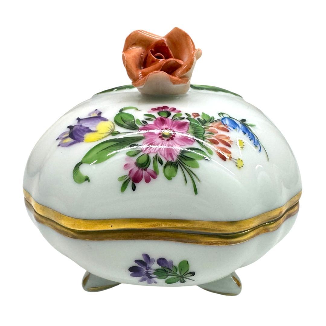 ★新品★HERENDヘレンド フラワー小物入れ ボンボニエール　薔薇
