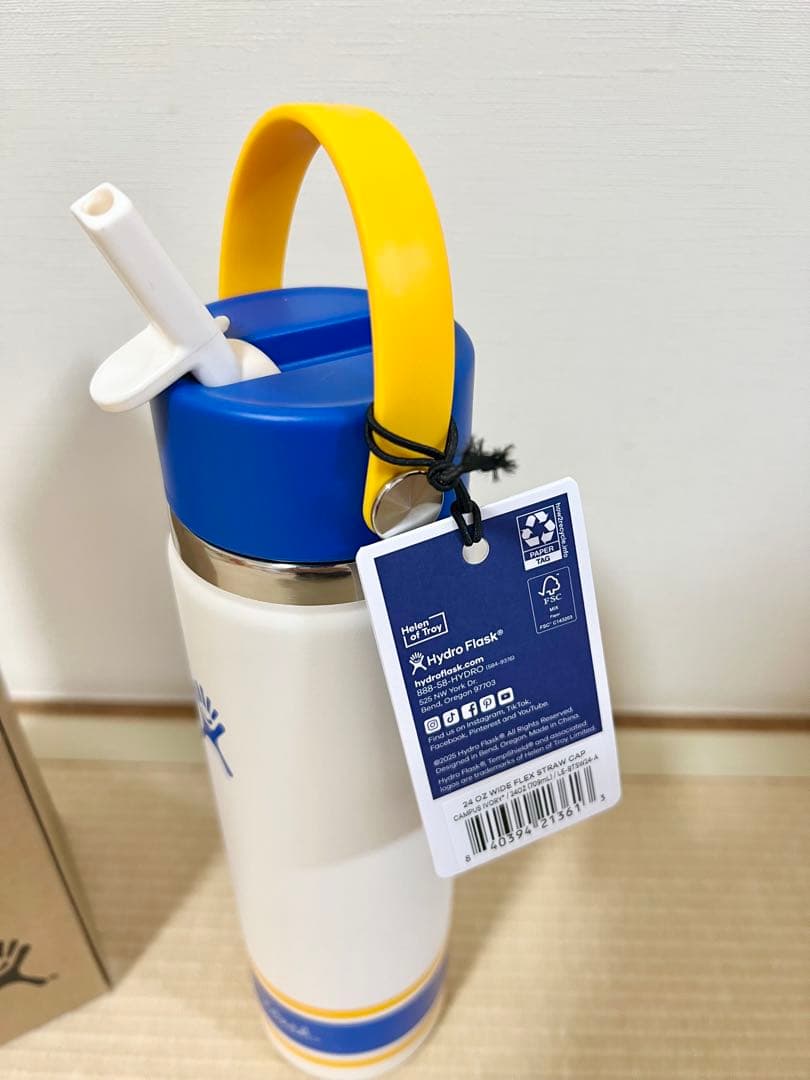 ハイドロフラスク 限定 24oz Campus Ivoryストロー付水筒