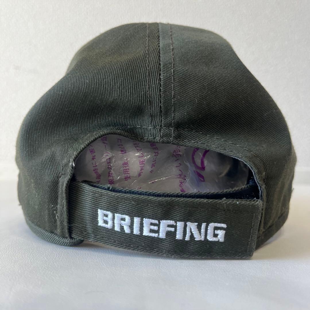 【極美品】Briefing キャップ　カーキ　ゴルフ　ユニセックス　ロゴ刺繍