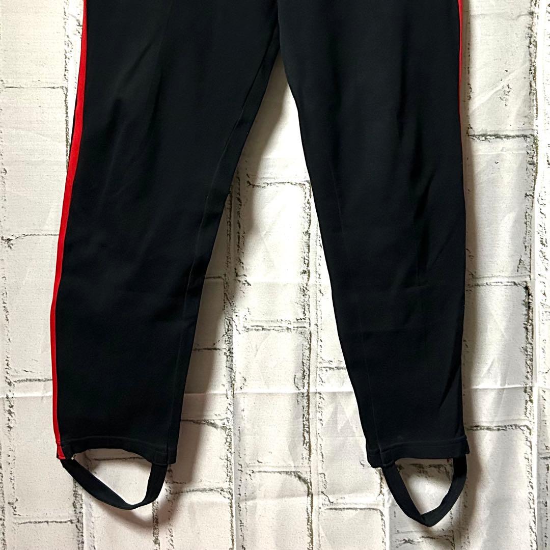 adidas アディダス 70s ヴィンテージ ジャージ トラックパンツ 黒赤