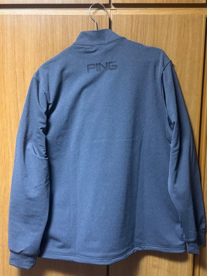 1*0様 【ラスト1点】PING ハーフジップシャツ ウェアグレー×ブラック サ