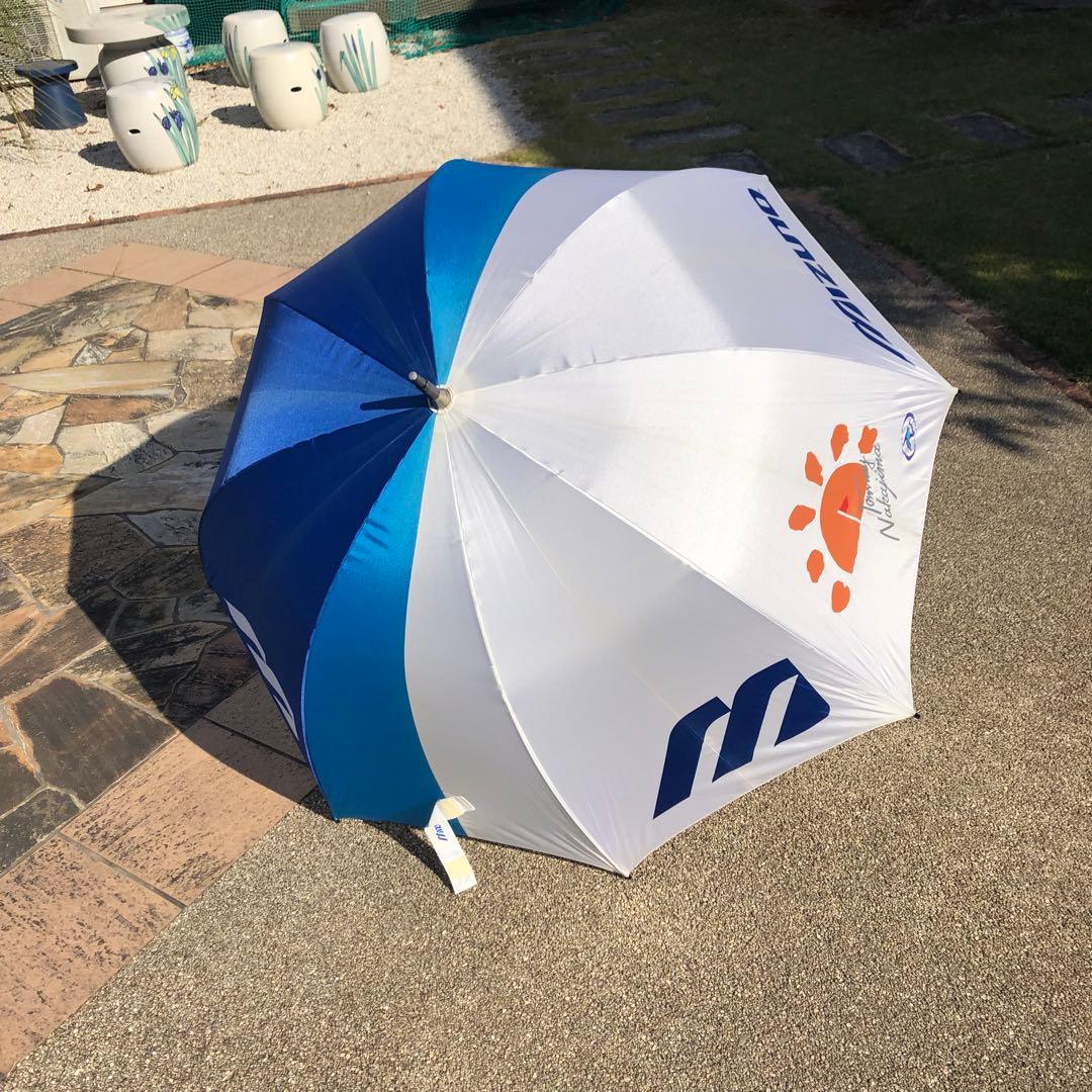 Mizuno ゴルフ用パラソル 大型 白/青 トミー中嶋モデル