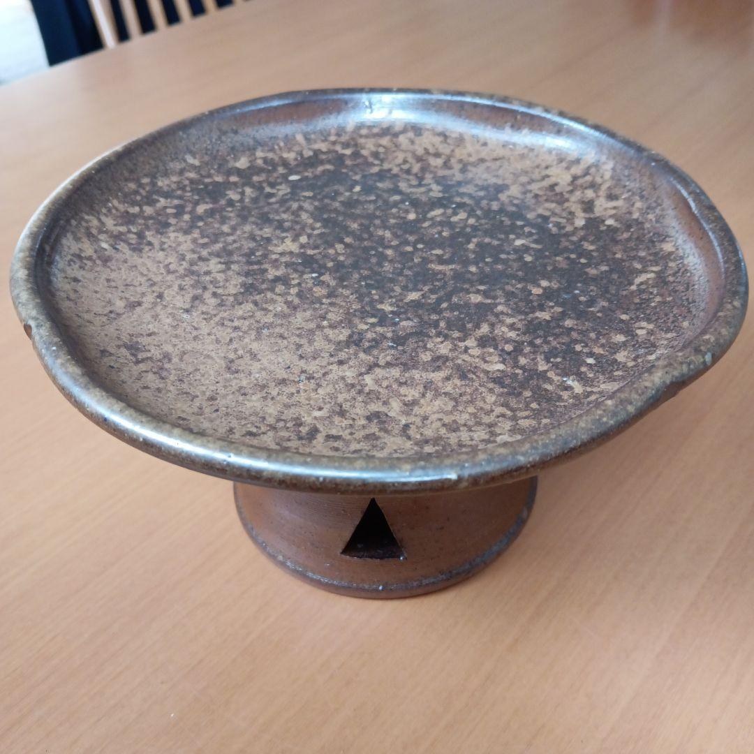 備前焼　高台皿　足つき　　お皿