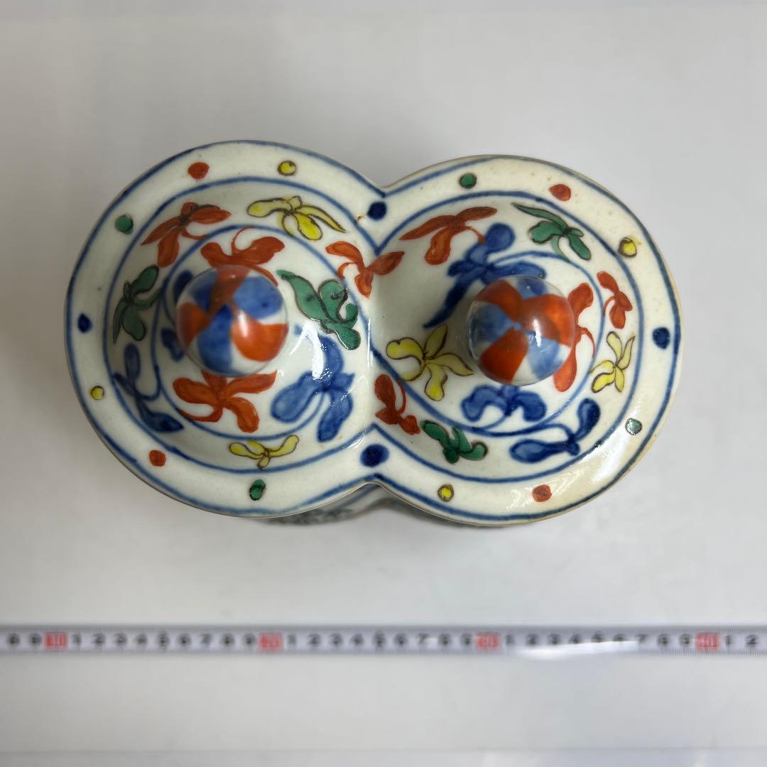 中国美術大明萬暦年製 萬歴赤絵蓋物 h25.5cm 東キ8-0307① タサオサ
