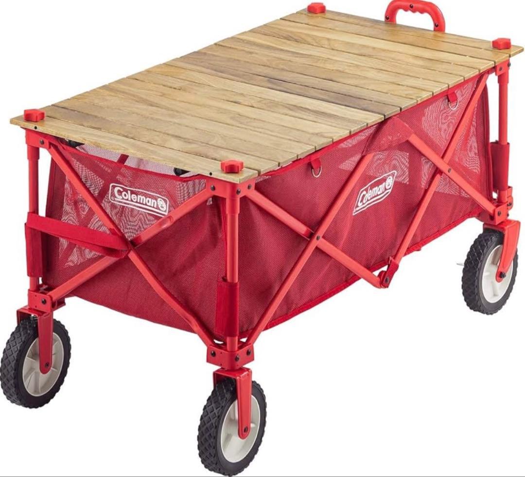Coleman アウトドアワゴンウッドロールテーブル
