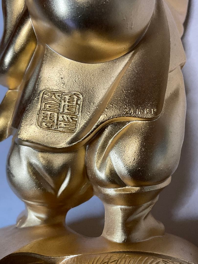 黄金の大黒様。縁起物。重さが有ります。【ケース無し、美品、24KGP製】。