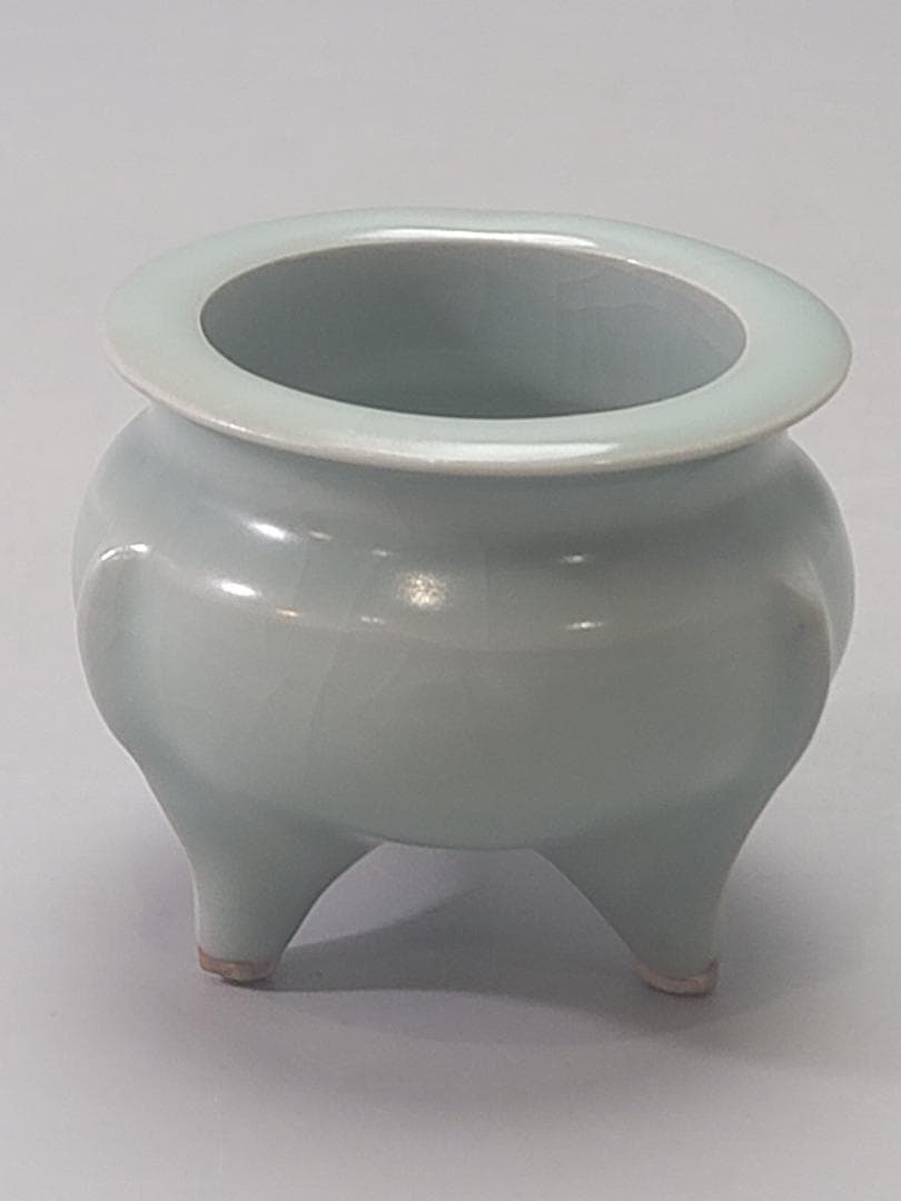 中国 青磁 三足 香炉 美品 DT640