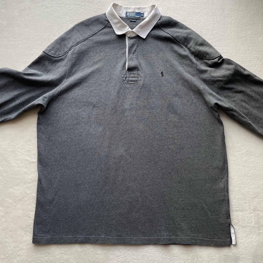 訳あり Polo by Ralph Lauren ラガーシャツ グレー XL