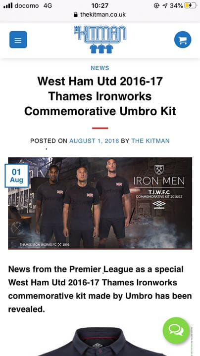 新品　激レア　ウエストハム　westham 3rd ユニフォーム　上下
