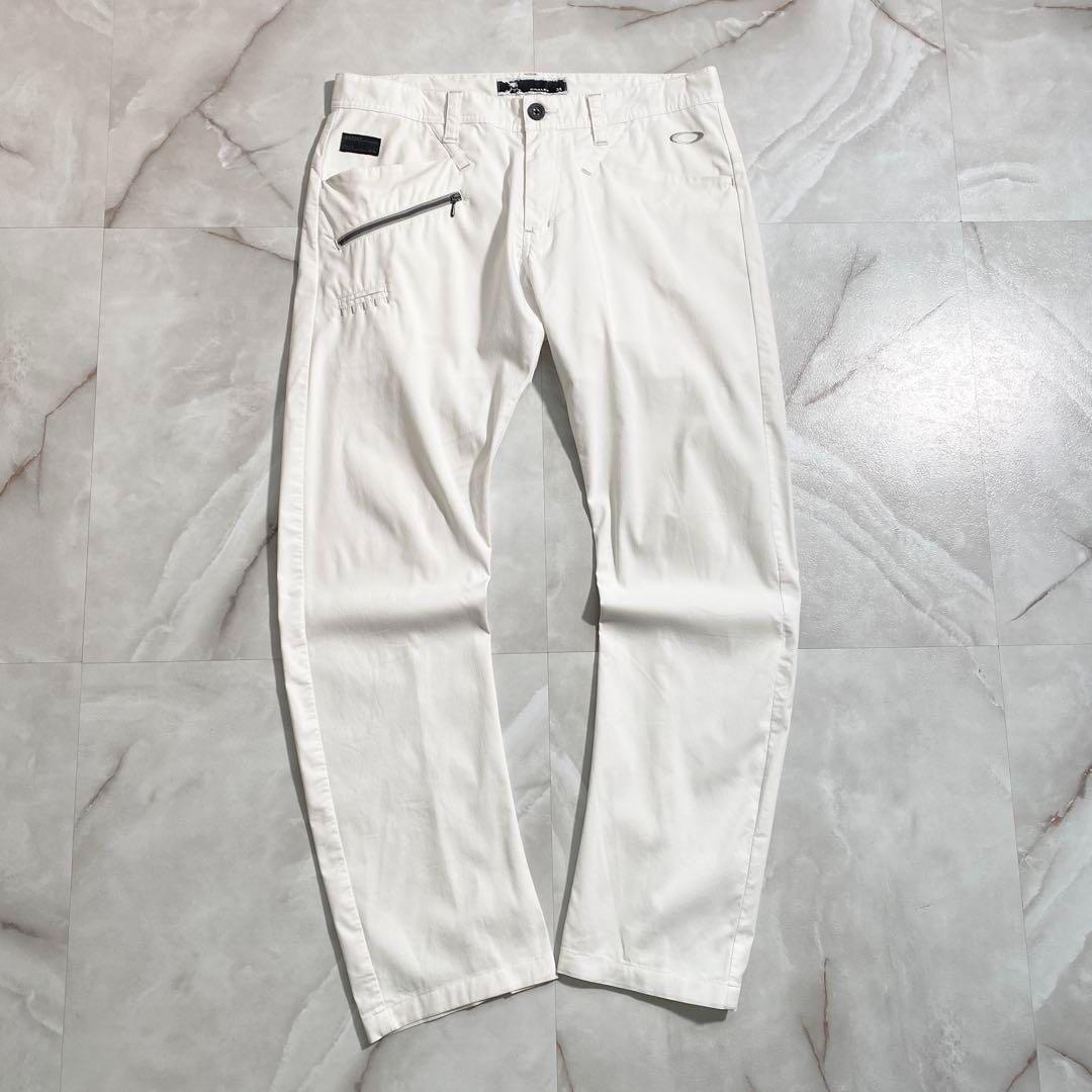 A16522 オークリーゴルフ 17ss メンズ スカル ロングパンツ 白W34