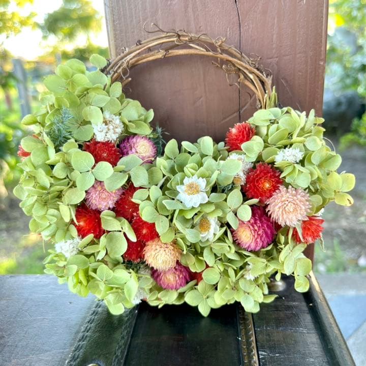 アナベル紫陽花　花畑リース