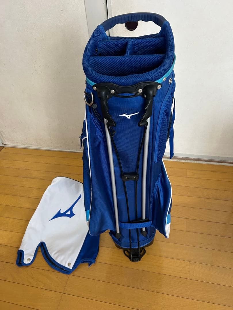 中古訳あり格安　Mizuno スタンド式キャディバッグ ヘッドカバー付き