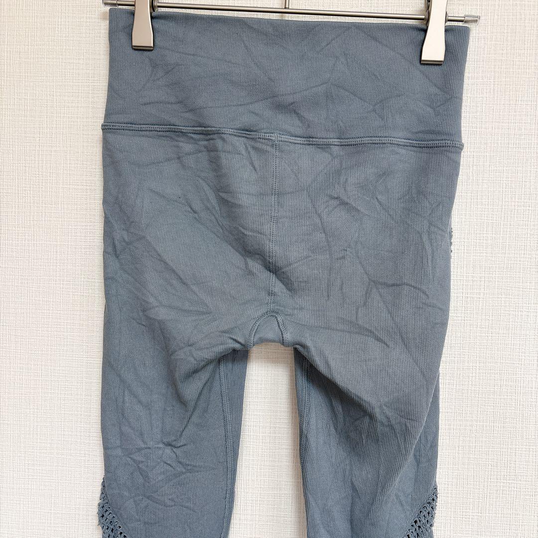 alo yoga ヨガウェア レギンス XS ブルー シームレス メッシュ
