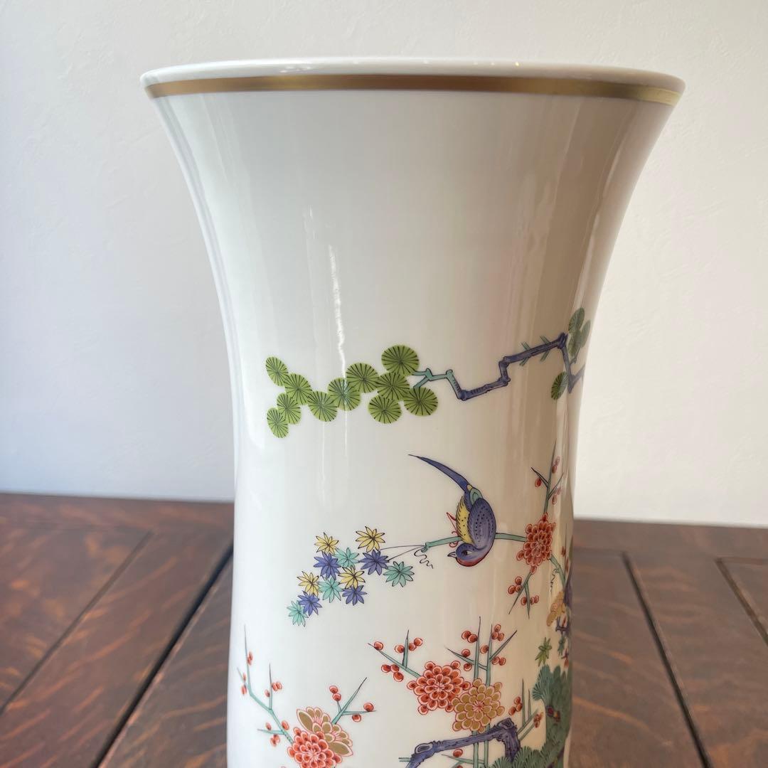 大型 Meissen 柿右衛門様式 花瓶 花器 シノワズリ 金彩 マイセン