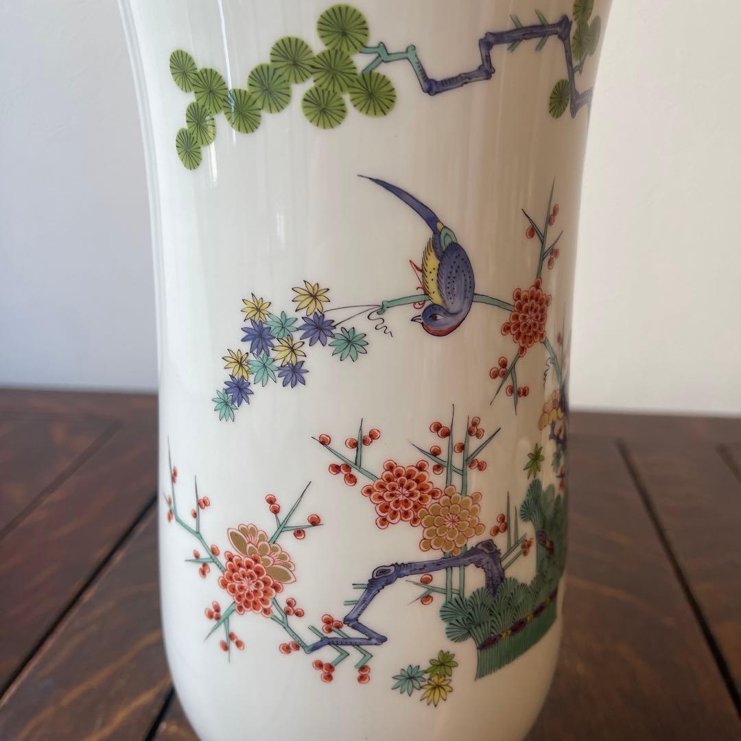 大型 Meissen 柿右衛門様式 花瓶 花器 シノワズリ 金彩 マイセン