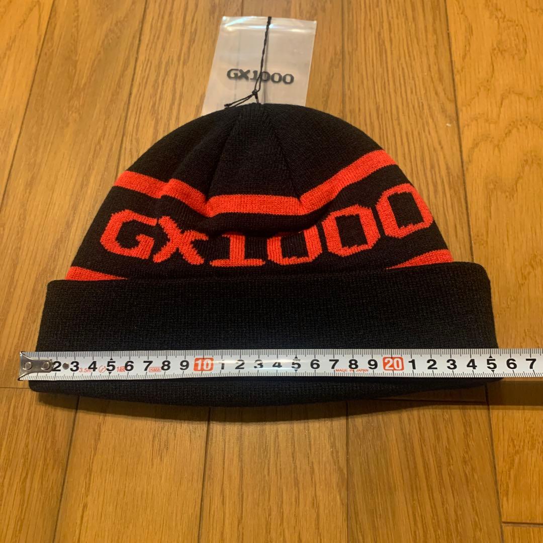 新品GX1000 ロゴニットキャップビーニー黒x赤ジーエックス スケートボード