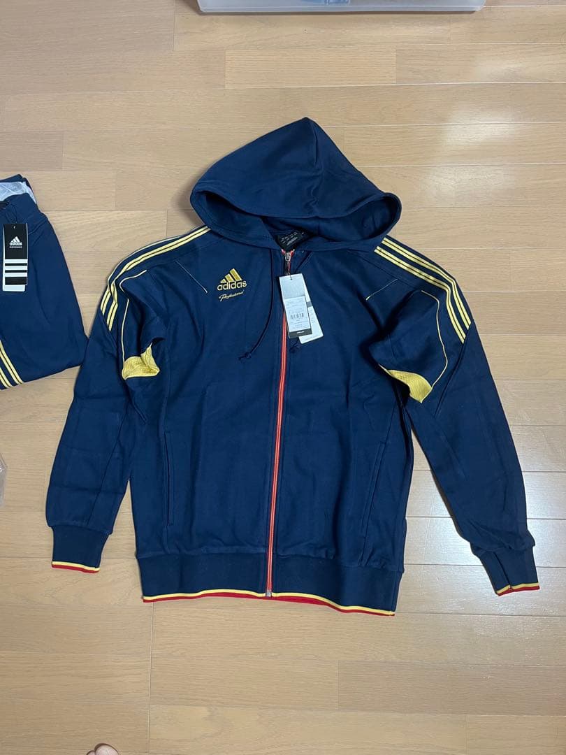 新品　アディダス プロフェッショナル　ジャージ上下セット　ネイビー／ゴールド　L