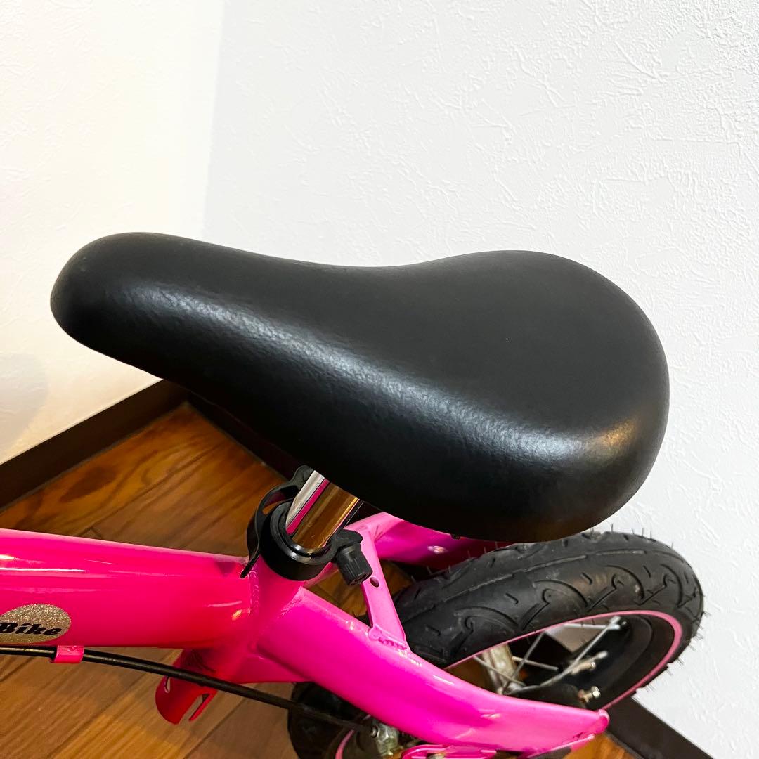 【極美品】へんしんバイク 12インチ ピンク スタンド付