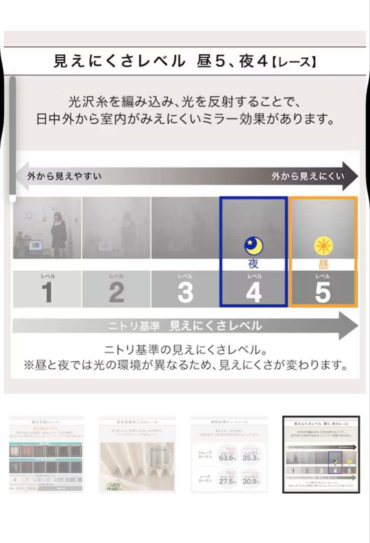 （4枚セット）カーテン 100x185cm（レース2枚、ドレープ2枚）が2セット